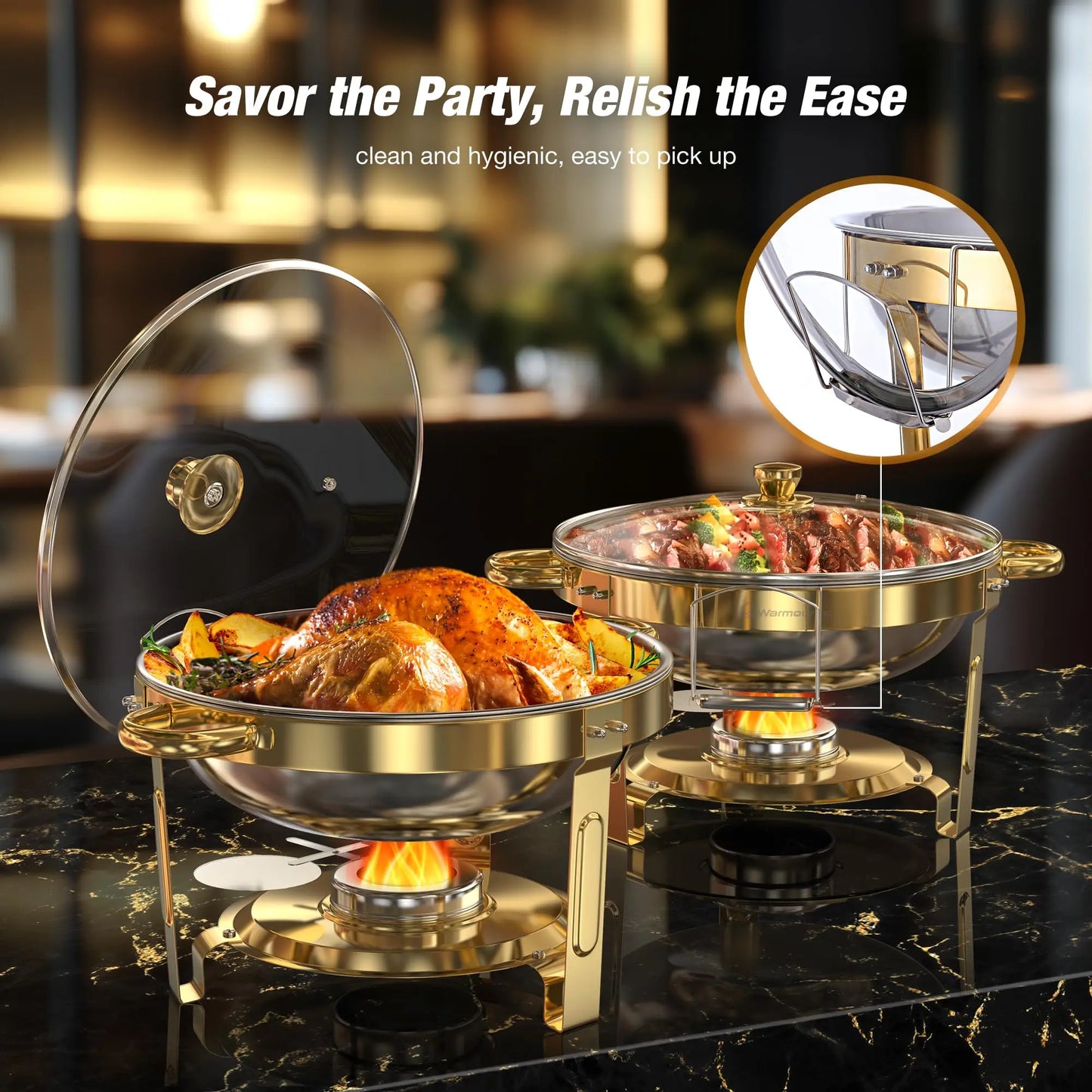 Stainless Steel Buffet Chafing Dishes Set For Home Parties