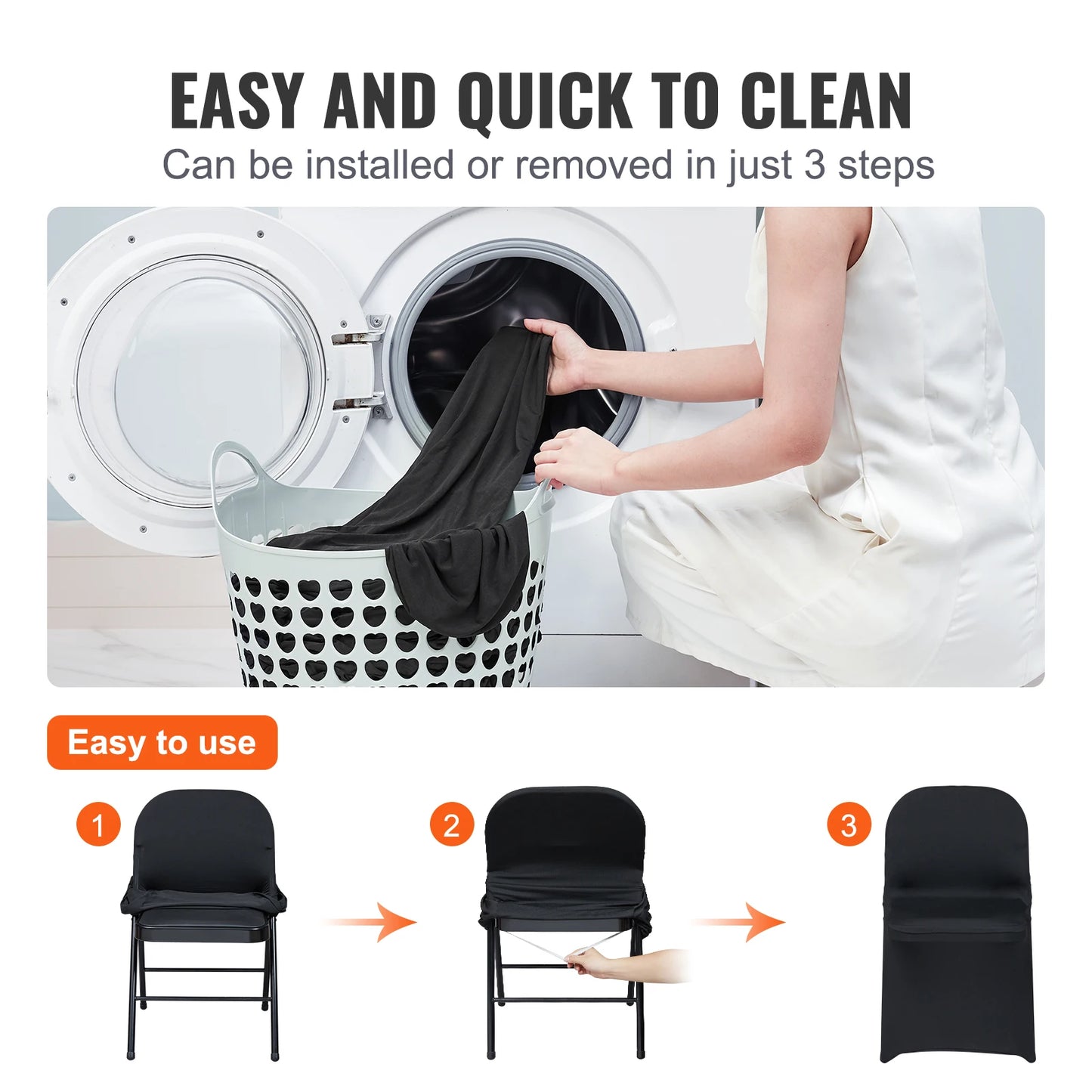 SucceBuy Stretch Spandex Folding Chair Covers Universal Fit