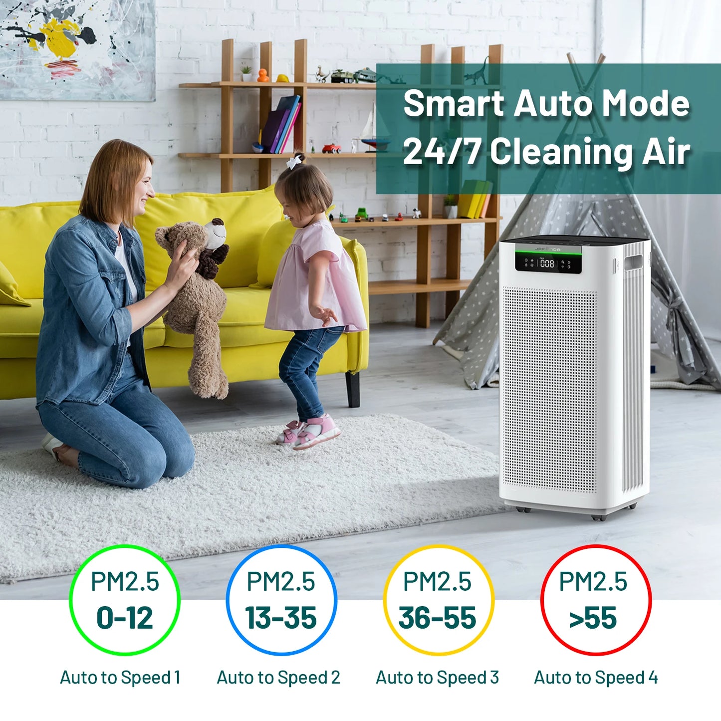 Jafanda Air Purifier For Home Rooms Alexa App True HEPA