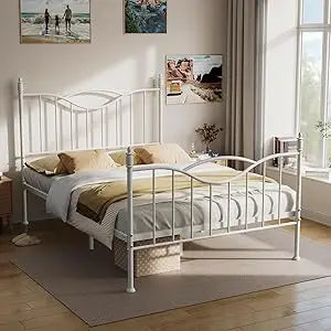 Full Size Bed Frame with Headboard,14 Inch Tall Metal Platform Bed Frame Mattress Foundation with Footboard, Under Bed Storage,