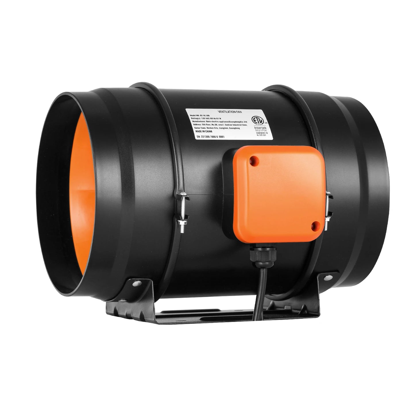 SucceBuy Inline Duct Fan EC-motor Ventilation Exhaust Fan with Temperature Humidity Controller for Cooling Booster Grow Tents