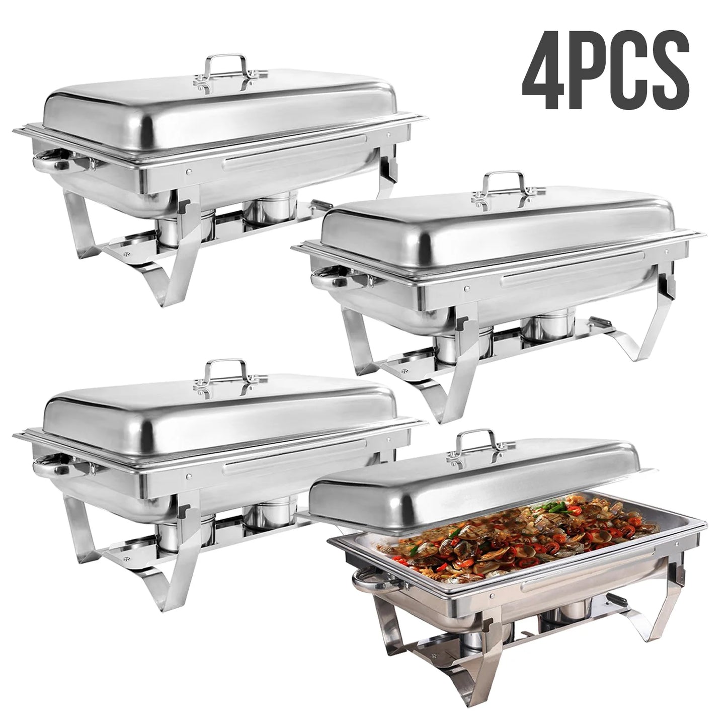 Chafing Dish Buffet 8Qt Electric Stainless Steel 2 4 Pack