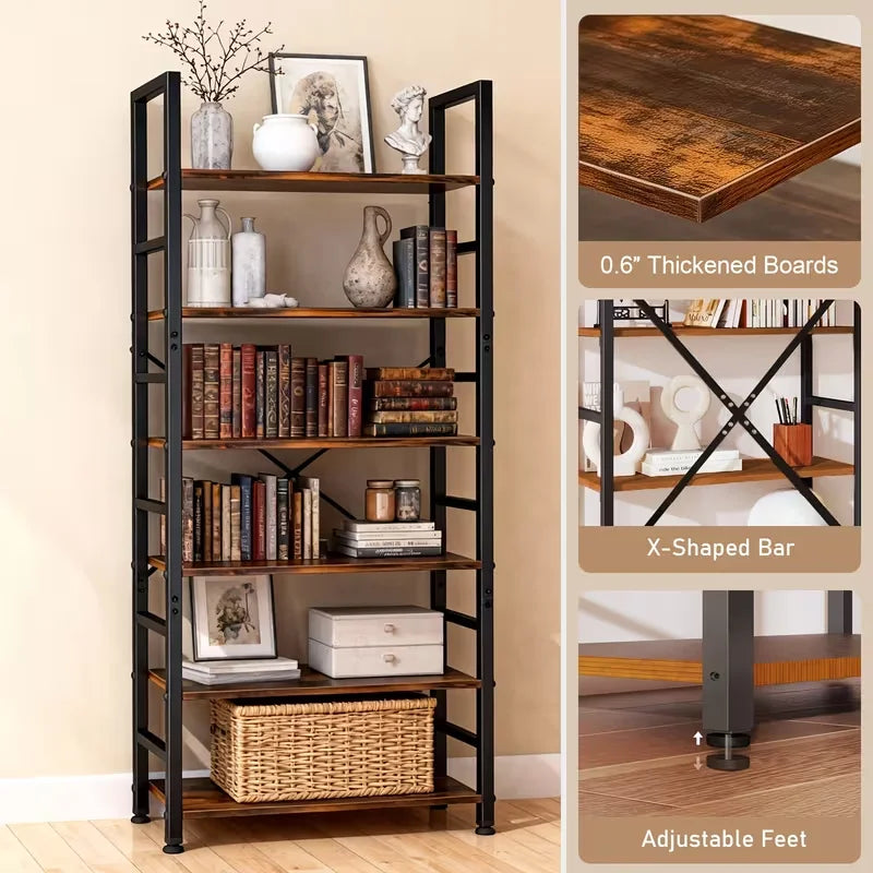 6-Tier Metal Storage Shelving Unit, Freestanding Garage Organizer Rack for Home Office, Utility Shelves with Easy Assembly