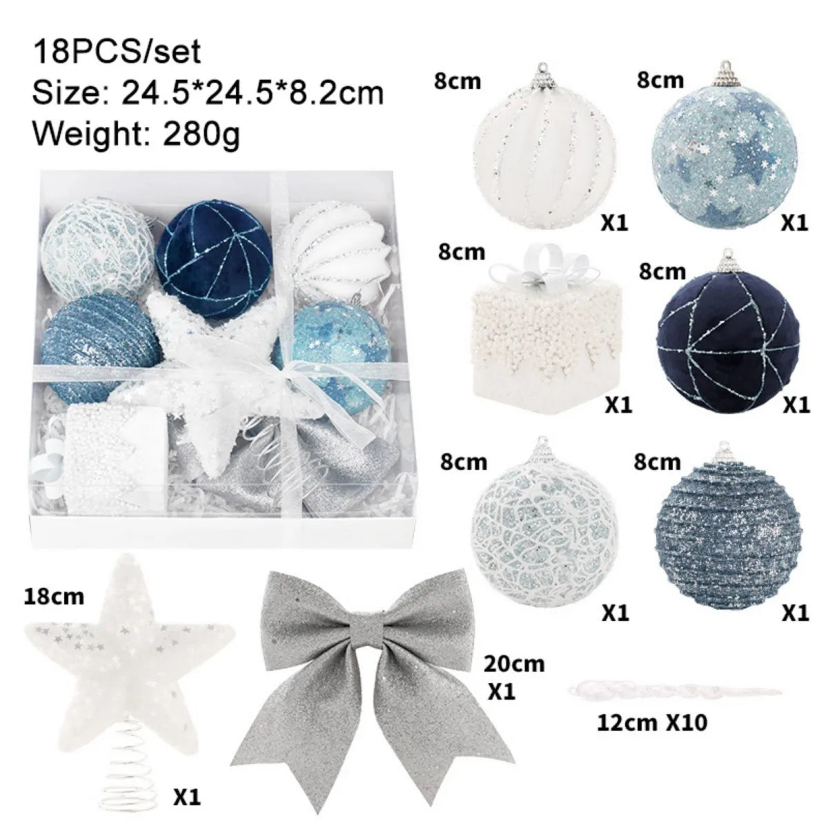 Christmas Ball Ornaments, Xmas Hanging Balls Set for Xmas Tree DIY Craft Gifts for Home Holiday Wedding Party Decorations