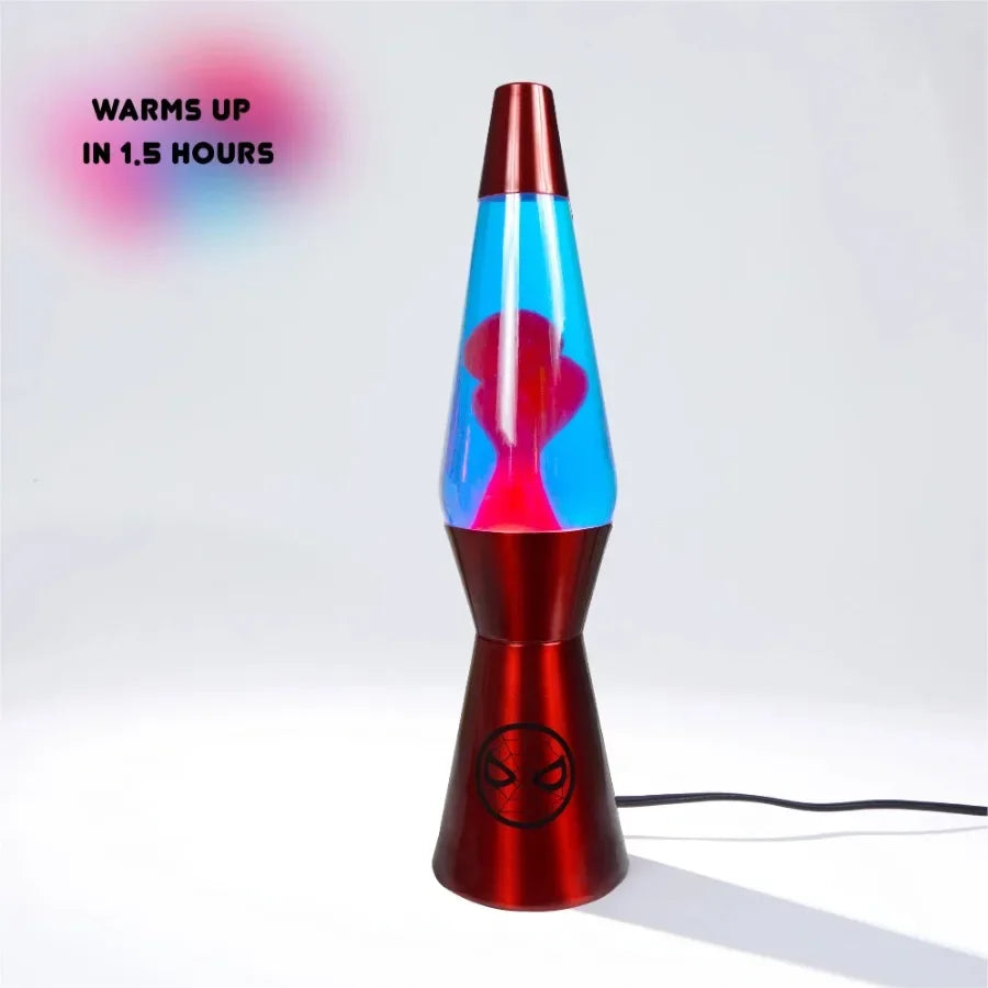 16" Red Lava Motion Volcano Lamp, Red Wax in Blue Liquid,compact and portable