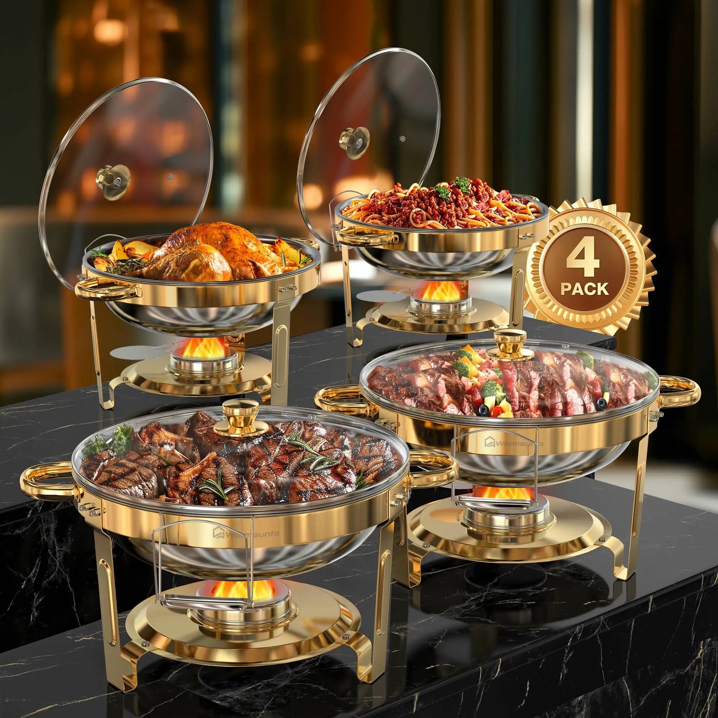 Stainless Steel Buffet Chafing Dishes Set For Home Parties