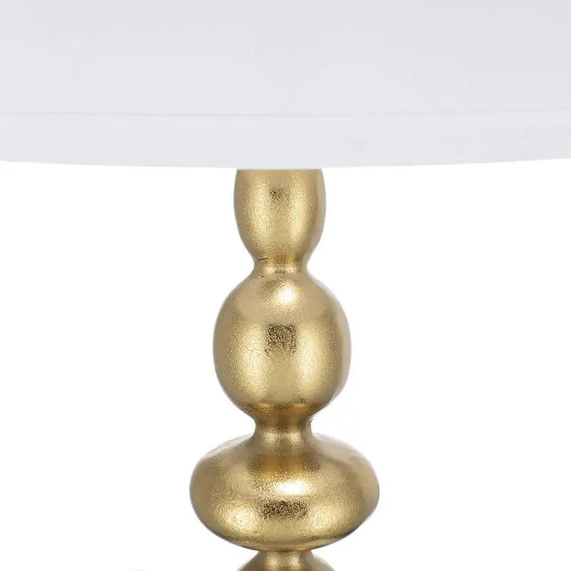 Gold and White Table Lamp with Round Four Tier Body, Assembly Required, 15"x29.5", Perfect for Home Decor or Office Lighting