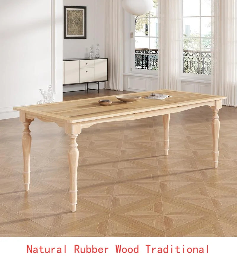 Vintage Traditional Extendable Dining Table 82.7" with Removable Leaf 23.6", Natural Finish