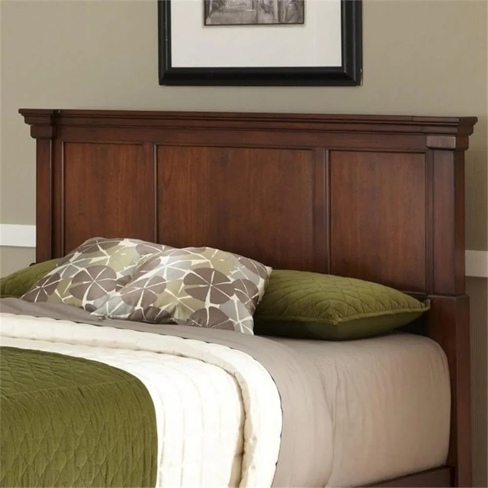 52" x 82" Traditional Wood King Headboard with Recessed Frame Moldings and Carved Detailed, Some Assembly Required, in Warm Che