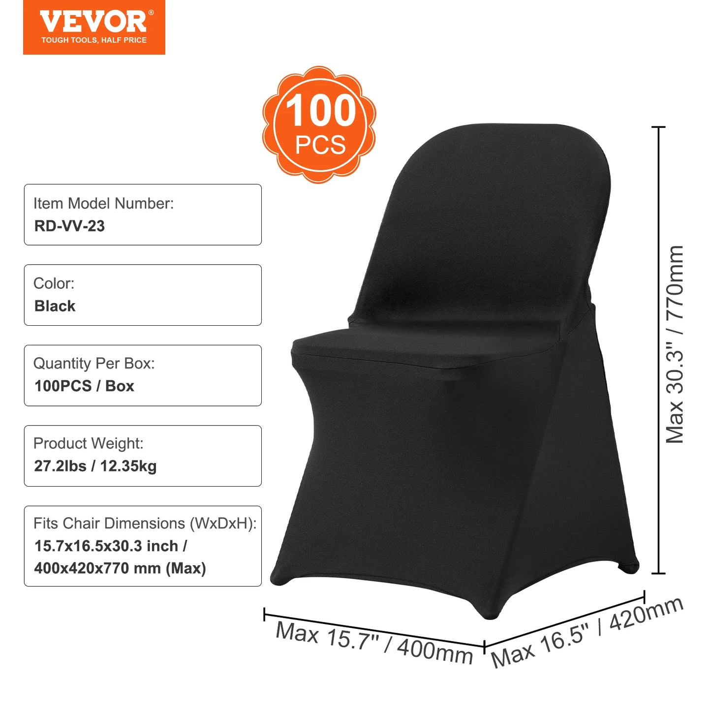 SucceBuy Stretch Spandex Folding Chair Covers Universal Fit