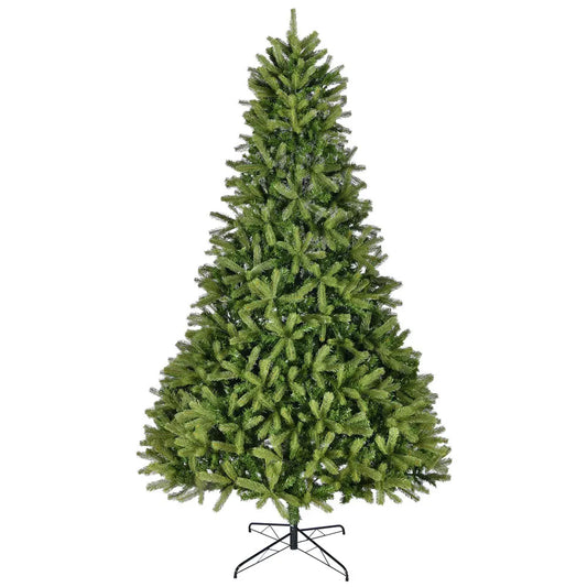 9Ft Artificial Tree, 2576 Mixed Tips, Unlit Hinged Spruce, Easy Assembly, Foldable Stand, Green.