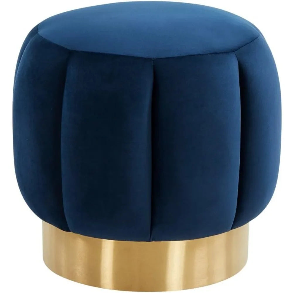 Safavieh Maxine Velvet Channel Tufted Round Ottoman