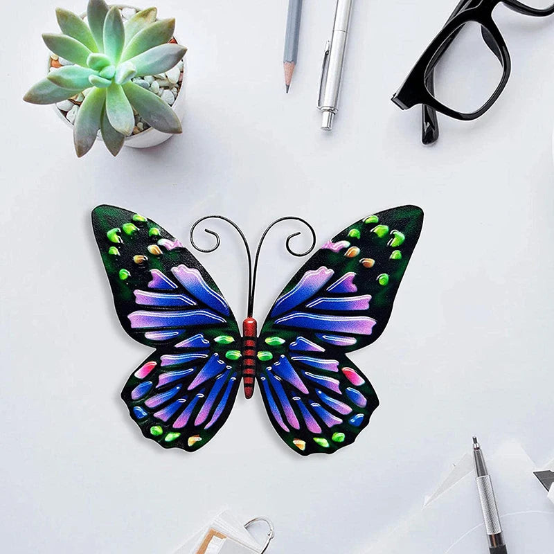 Butterfly Metal Wall Decor Butterflies Art Hanging Ornament for Modern Farmhouse Rustic Home Living Room Indoor Outdoor Decor
