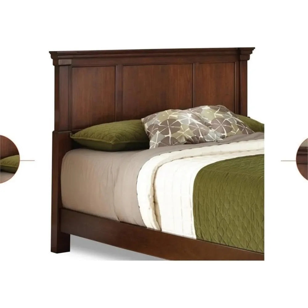52" x 82" Traditional Wood King Headboard with Recessed Frame Moldings and Carved Detailed, Some Assembly Required, in Warm Che
