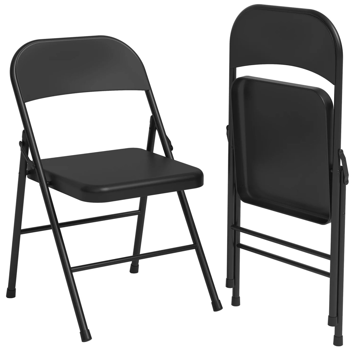 2/4 Piece Folding Chairs for Outdoor Indoor, Portable Stackable Seat with Steel Frame for Events Office Wedding Party