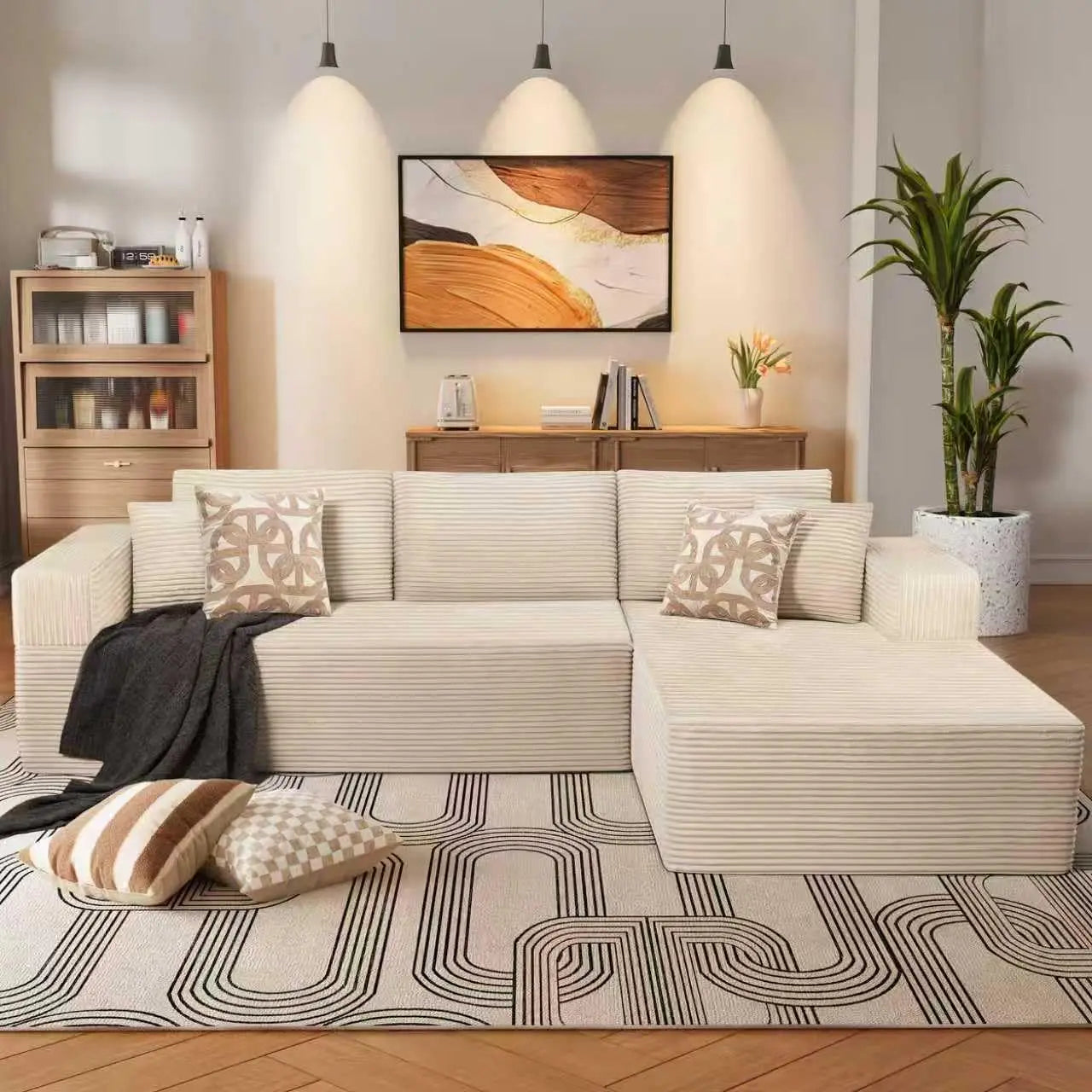 Couches for Living Room with Chaise: Cover Removable to Clean - Boneless Couch - 1200lbs Weight Capacity - Cloud Couch