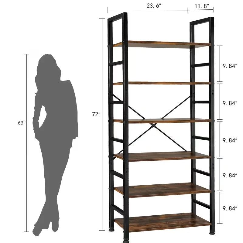 6-Tier Metal Storage Shelving Unit, Freestanding Garage Organizer Rack for Home Office, Utility Shelves with Easy Assembly
