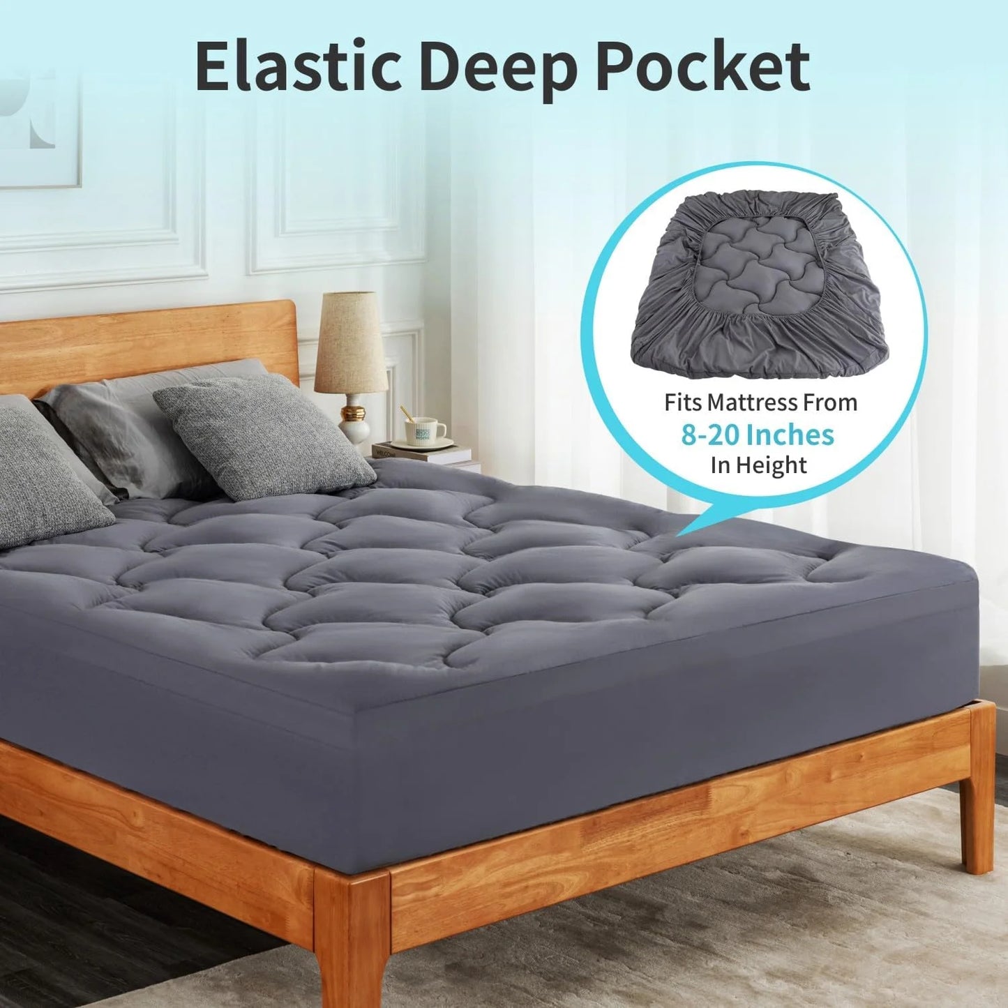 Hcore Dual Layer 4‘ Memory Foam Mattress, 2/3’ Gel Memory Foam plus 2/1’ Cool Pillowcase for Back