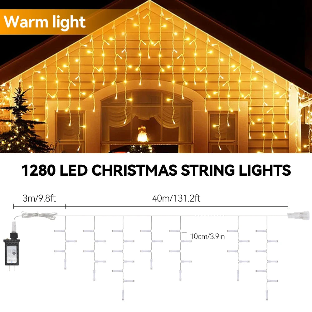 String Light 66FT640Led String Light Warm Light Cold Light Decoration For Christmas Festival