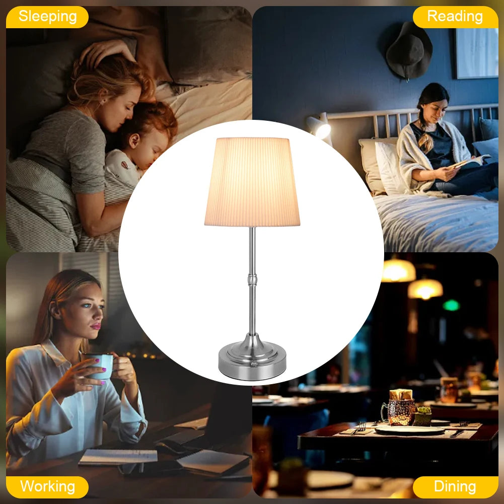 Bedside Dining Room Lamp USB Rechargeable 5200mAh Night Light Touch Control Portable Cordless Table Lamp for Bedroom Bar Balcony