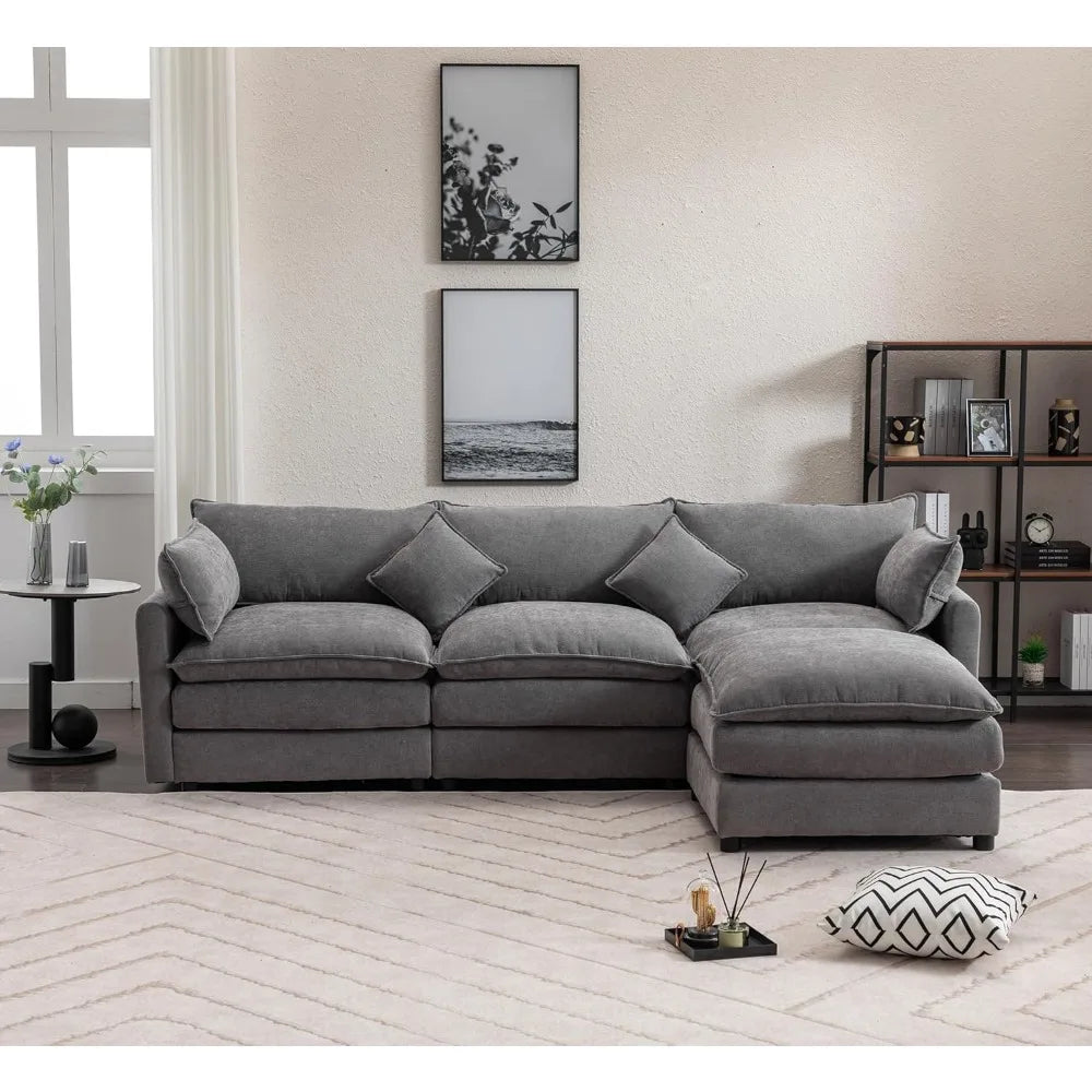 100.39" Sectional Sofas for Living Room, Modular L-Shaped Sectional Sofa with Moveable Chaise Modern Deep Seat Couches