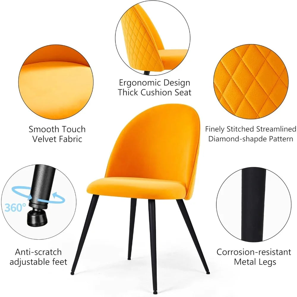 Modern Dining Table Set for 4,Durable Home Table with Chair,Stylish Rectangular Dining Table Upholstered Dining Chair Velvet