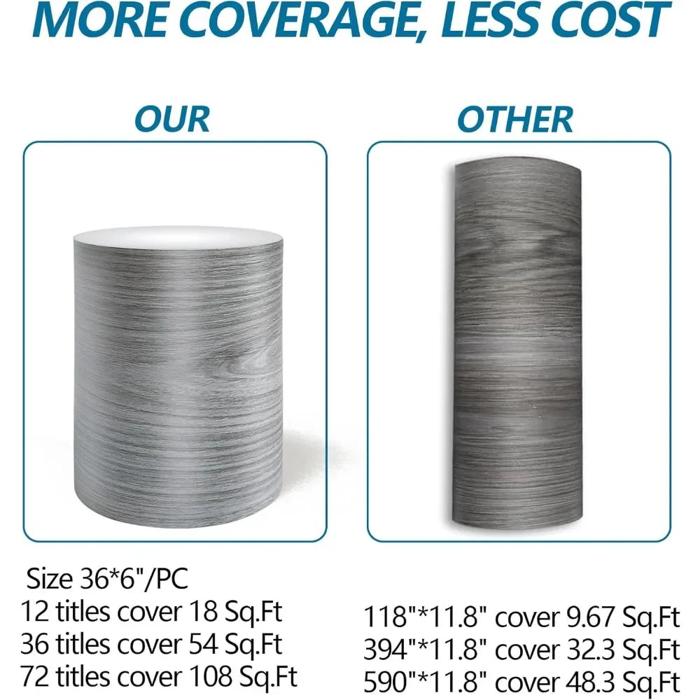 36 Pack 54 Sq.Ft , Waterproof Peel&Stick Floor Tile, Self-Adhesive DIY Flooring Tiles for Bedroom, Living Room, Bathroom