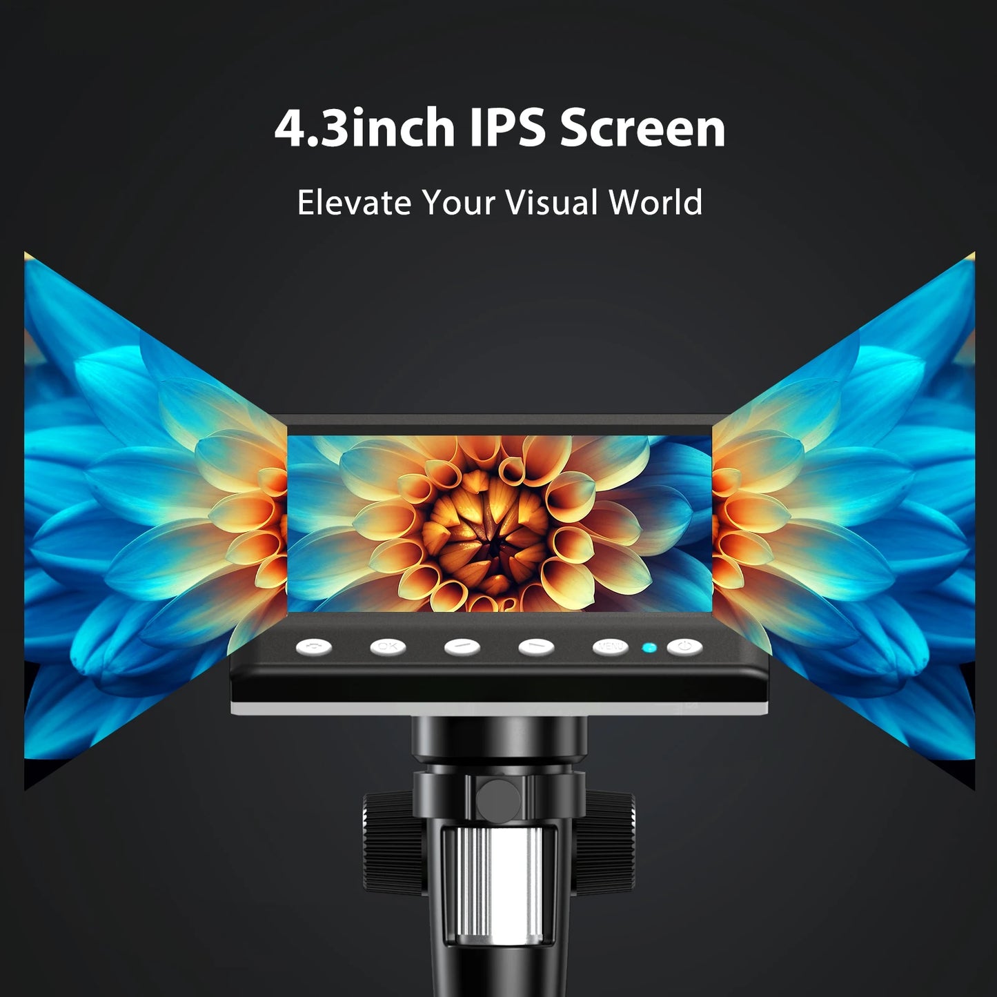 Hayve 4.3'' Digital Microscope 1000X Coin Microscope 1080P Video Microscope for Adult Soldering Microscope With 8 LEDs , PC View