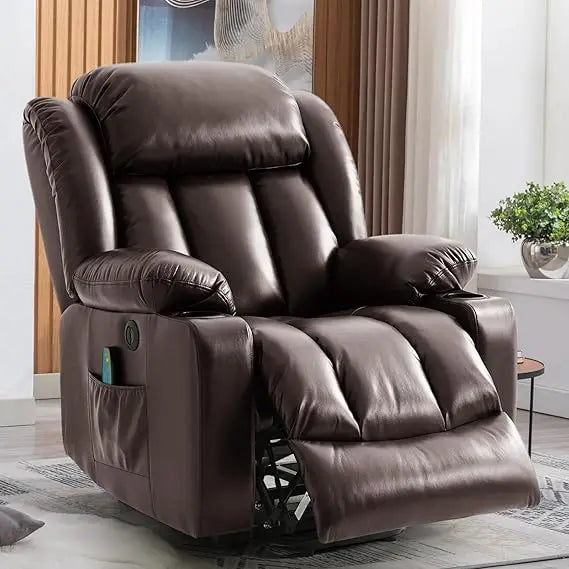 Power Lift Recliner Chair for Elderly, Electric Recliner Chairs for Adults with Massage and Heat, Cup Holders, Remote Control, U