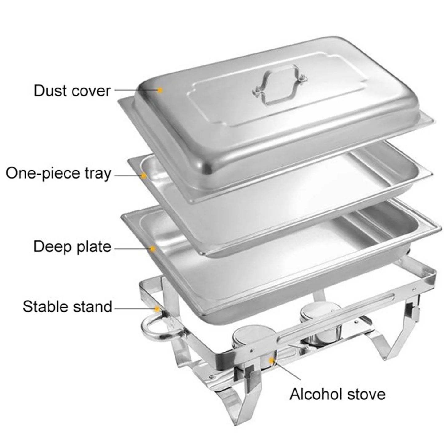 Chafing Dish Buffet 8Qt Electric Stainless Steel 2 4 Pack
