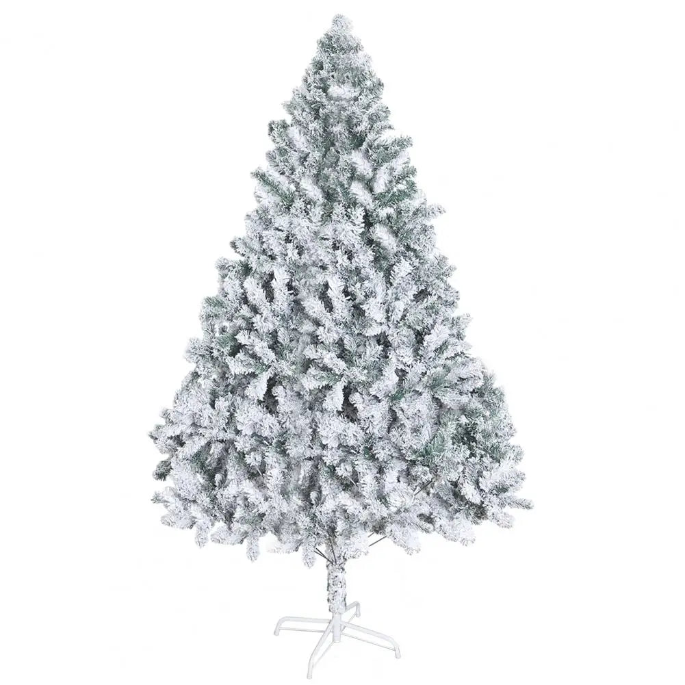 6.9ft White Flocked Artificial Christmas Tree Snow Christmas Holiday Pencil Tree Winter Party Decoration with Realistic Branch