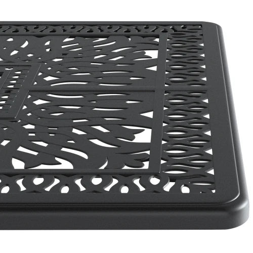 Elegant Cast Aluminum Patio Dining Table with Umbrella Hole