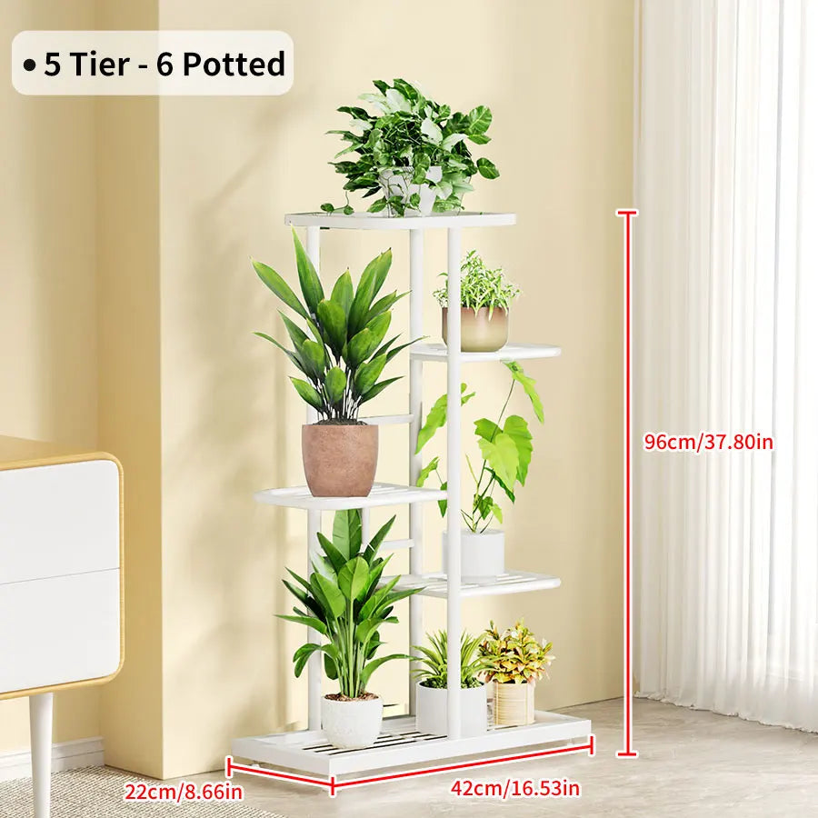 Elegant Metal Flower Stand Rack for Home and Garden Storage