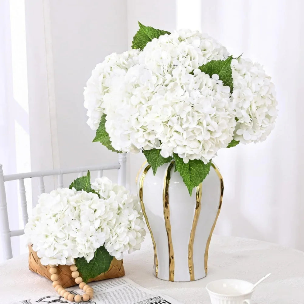 4pcs Large Hydrangea Artificial Flowers Blue Green Artificial Hydrangea Flower Branches Wedding Bouquet Flower 45cm/17.71in