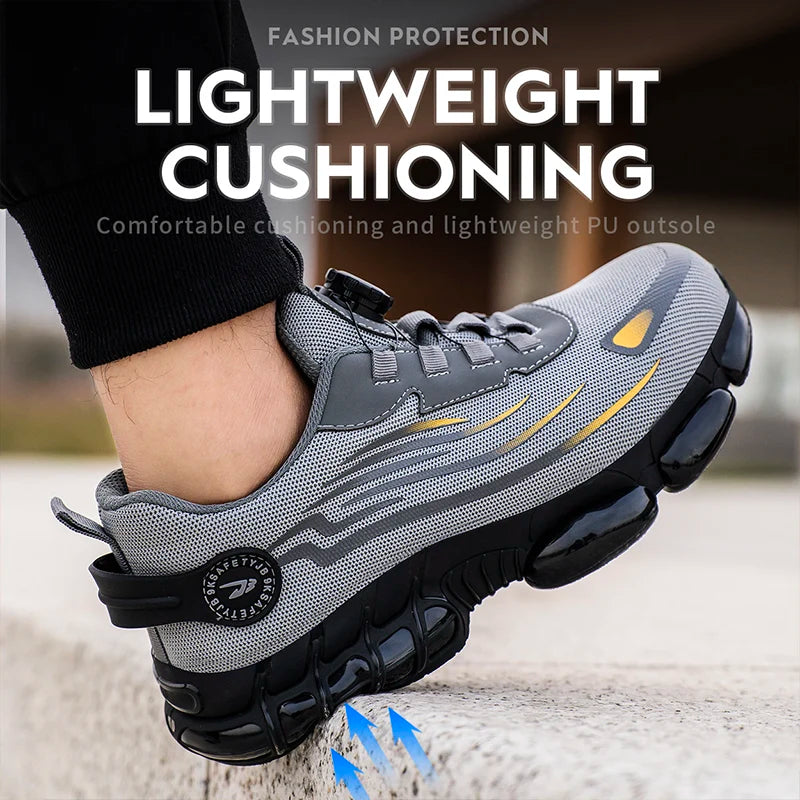 Breathable Lace Free Safety Shoes Anti Smash Puncture