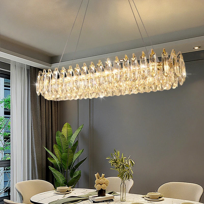 Nordic Luxury Crystal Ceiling Lamp Villa Large Hall Living Room Dining Room Ceiling Light Interior Home Decor Fixture
