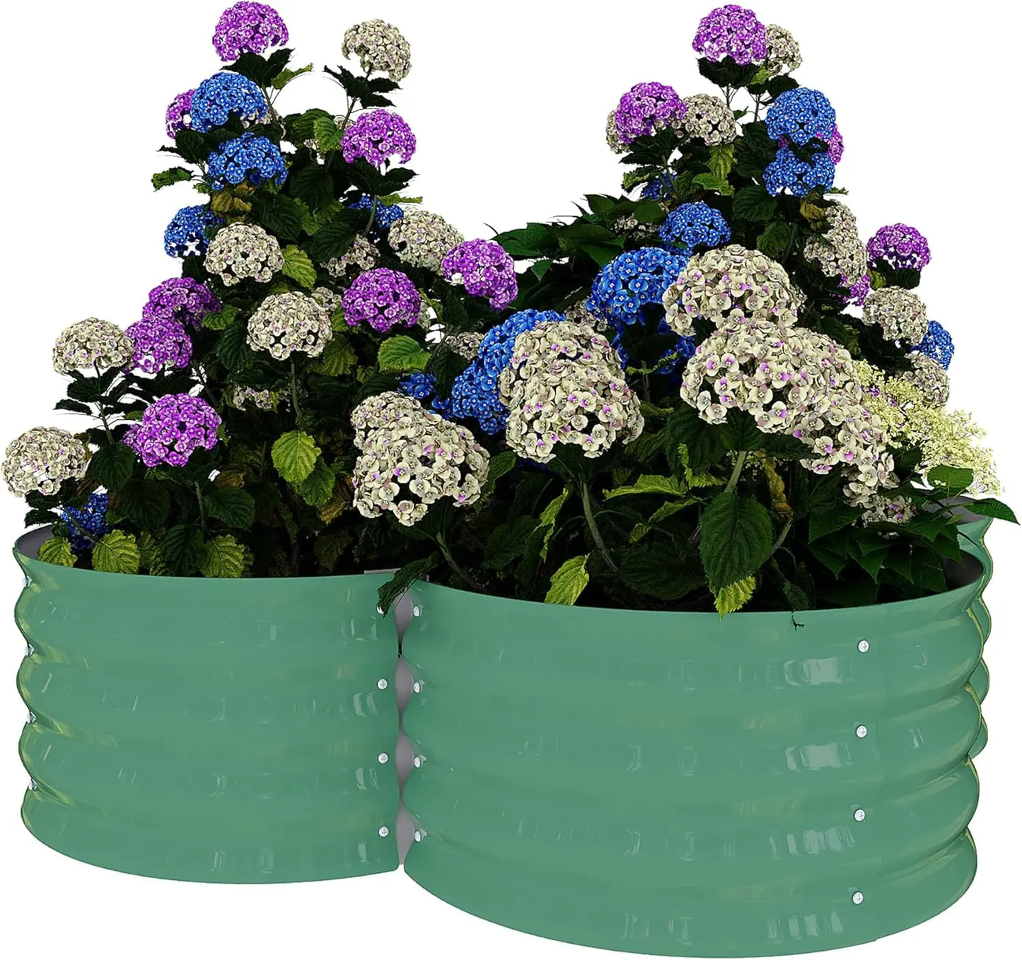 2 Pack Metal Raised Garden Beds Flower Shape Design Rust-Proof 12” Deep Planter Boxes for Vegetables/Flowers Garden Supplies