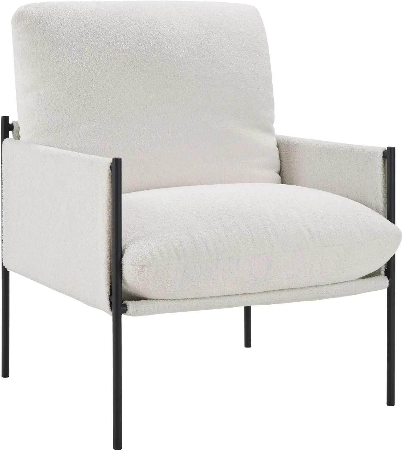 Accent Chair for Living Room,Arm Chair for Bedroom,with Wide Large Plus Size Cushion,Metal Frame,Reading Bedroom Chair