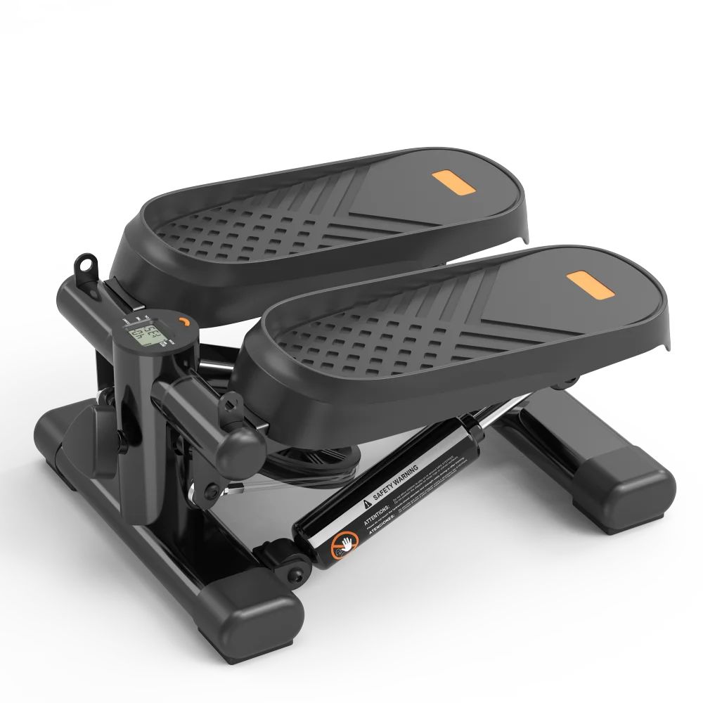 Home Office Exercise 330LBS Capacity Mini Stepper with Resistance Bands and LCD Monitor