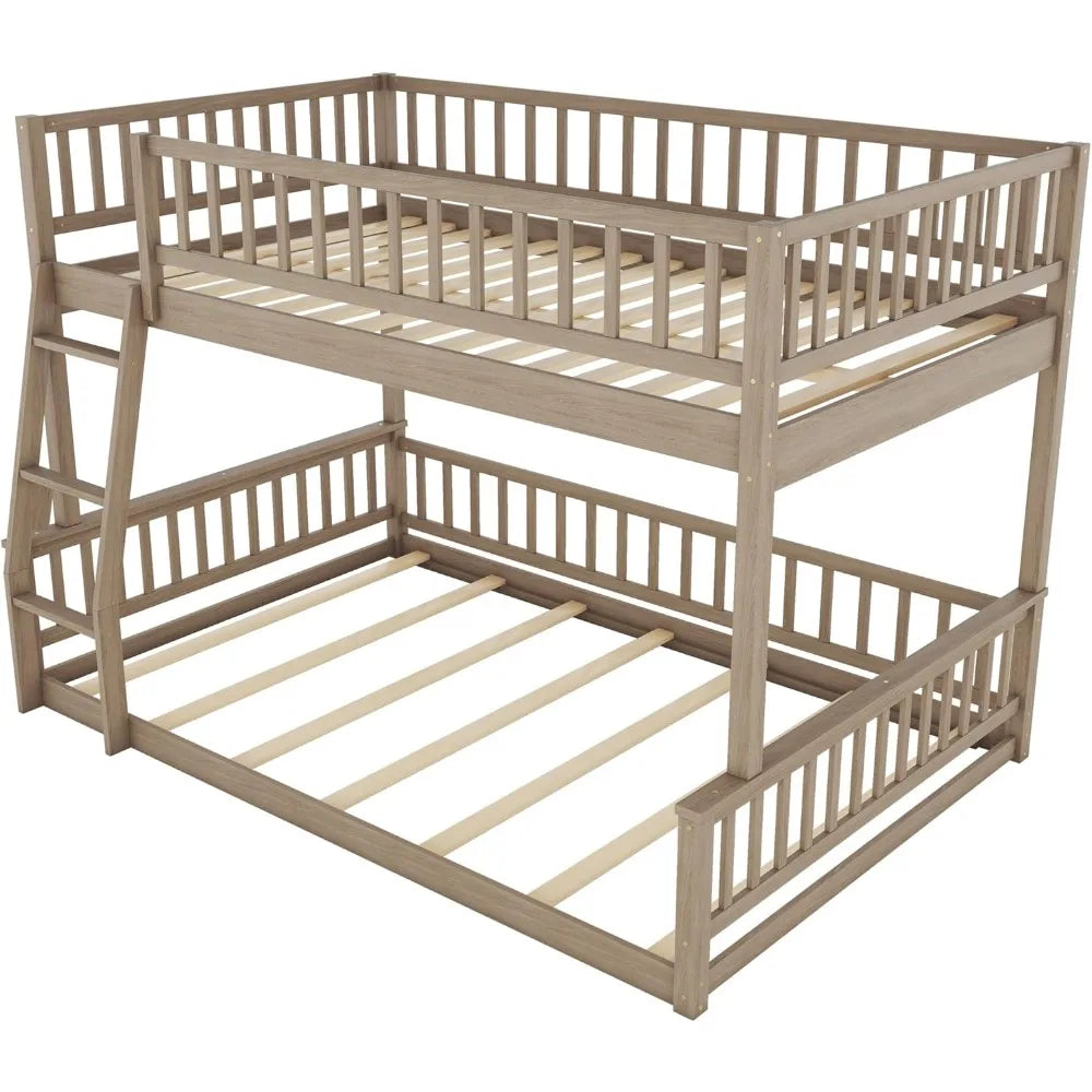 Over Queen Bunk Bed With Inclined Ladder Solid Wood