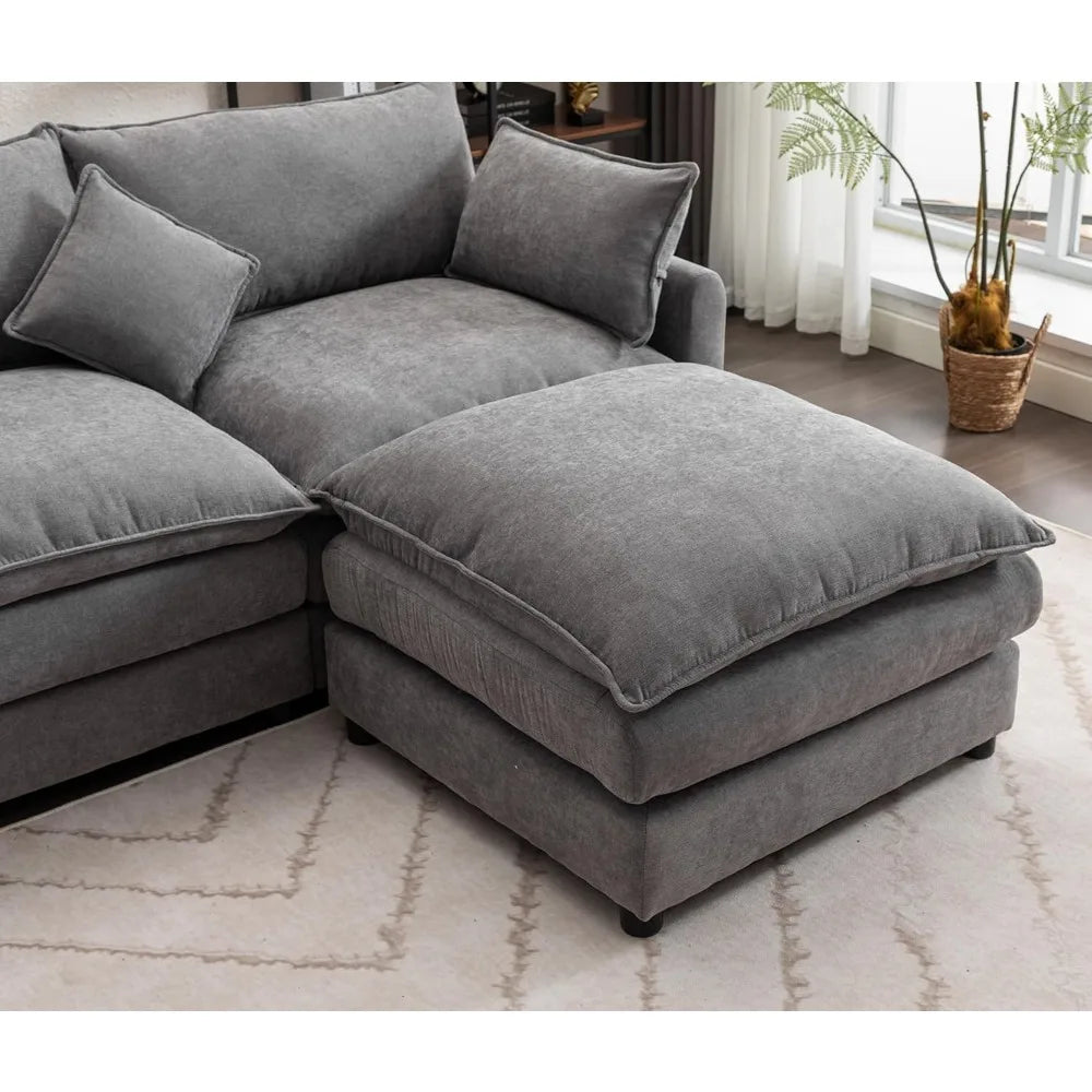 100.39" Sectional Sofas for Living Room, Modular L-Shaped Sectional Sofa with Moveable Chaise Modern Deep Seat Couches