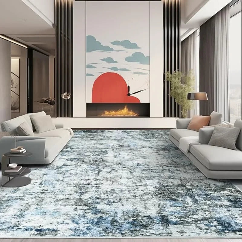 8x10 Area Rugs, Modern Abstract Washable Rug for Living Room, Stain Resistant Non-Shedding Distressed Area Rug