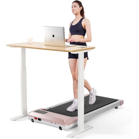 DeerRun Walking Pad, Smart Under Desk Treadmill, 2.2HP Small Quiet Portable Treadmill, APP & Remote Control, Knee-Protective
