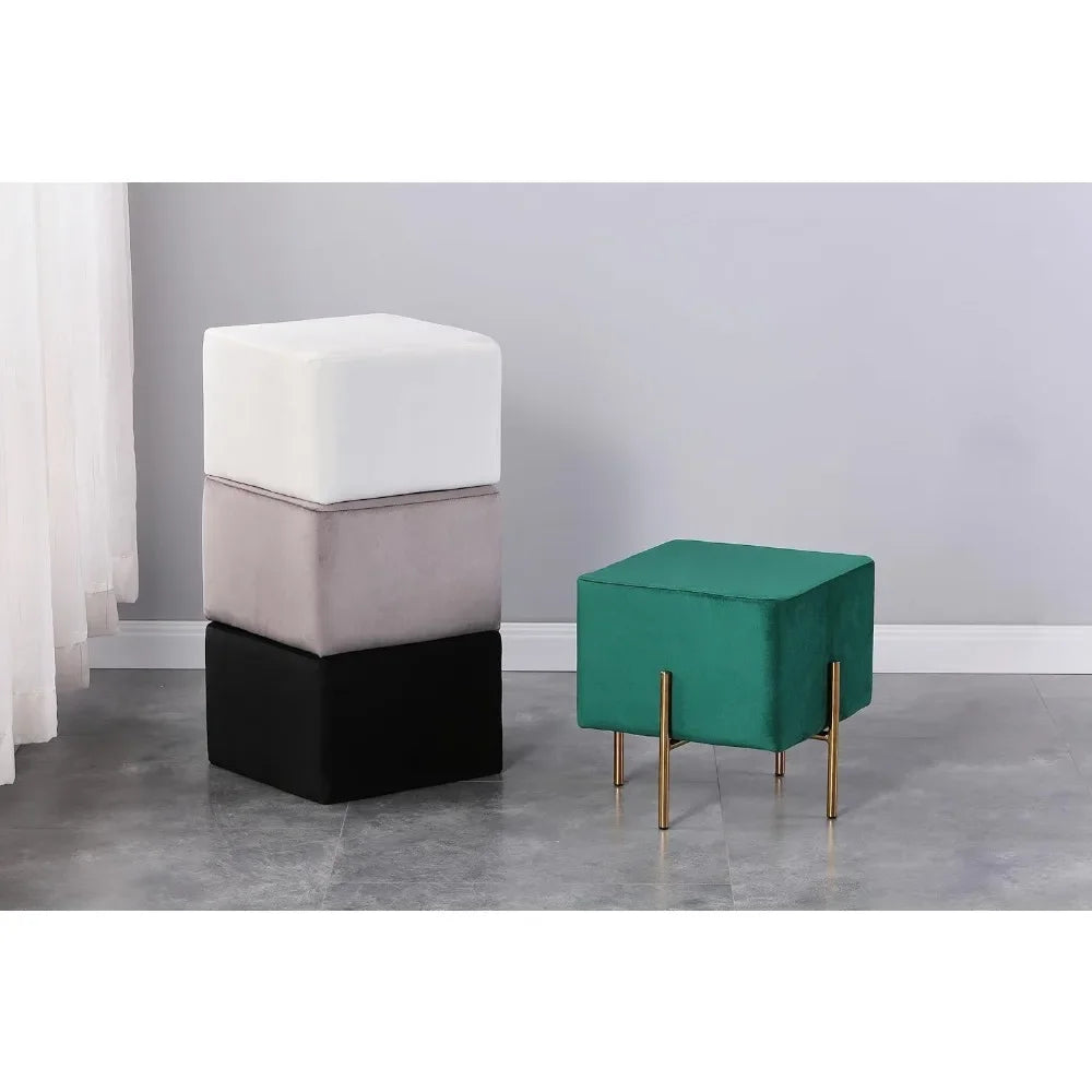 Huanzhuang Velvet Ottoman Stool Modern Vanity Foot Rest