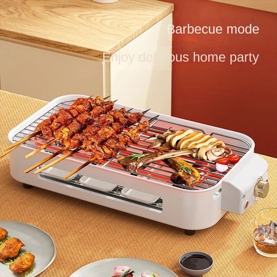 Electric Smoke Free Indoor Barbecue Grill Nonstick Portable