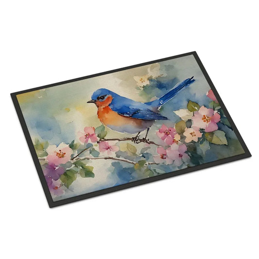 Bluebird Doormat Front Door Mat Indoor Outdoor Rugs for Entryway Non Slip Washable Low Pile 24H X 36W