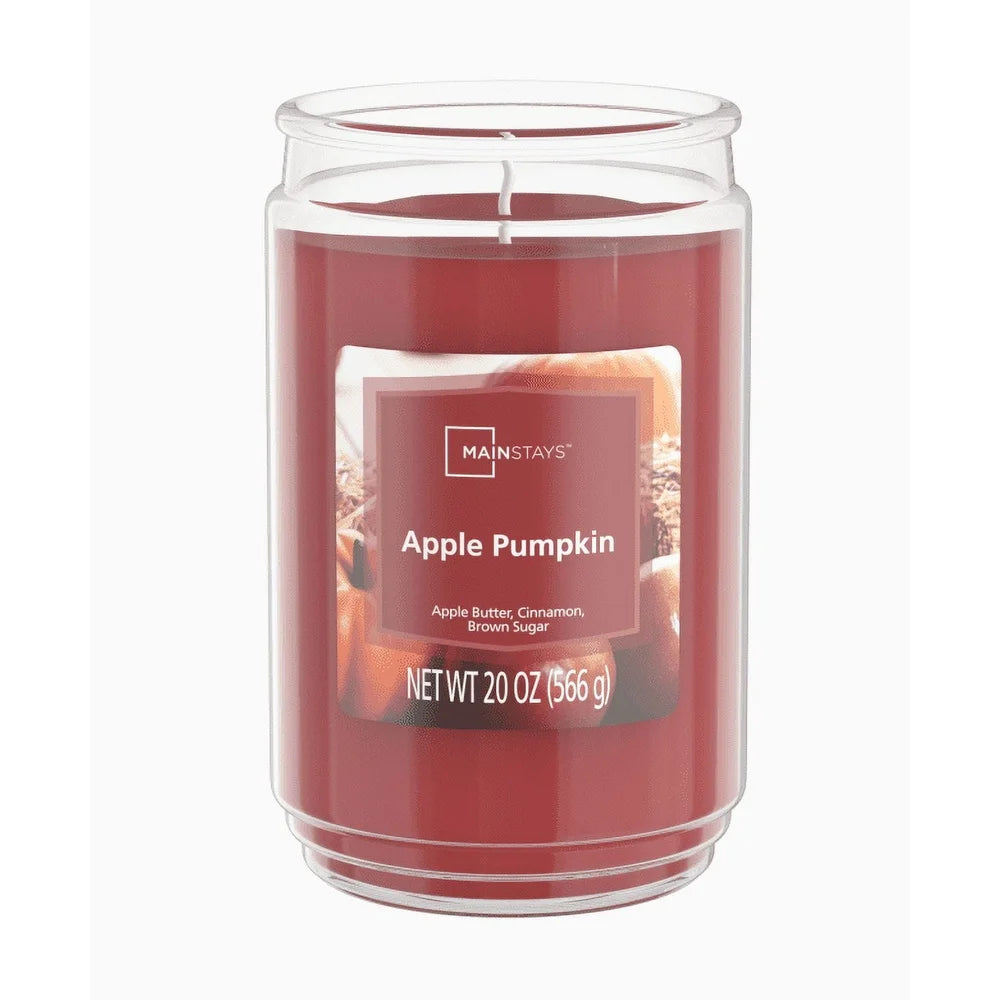 Apple Pumpkin Scented Candle 20oz Large Glass Jar Single Wick Warm Fragrance Clean Burning Candle Container Ideal Home Decor