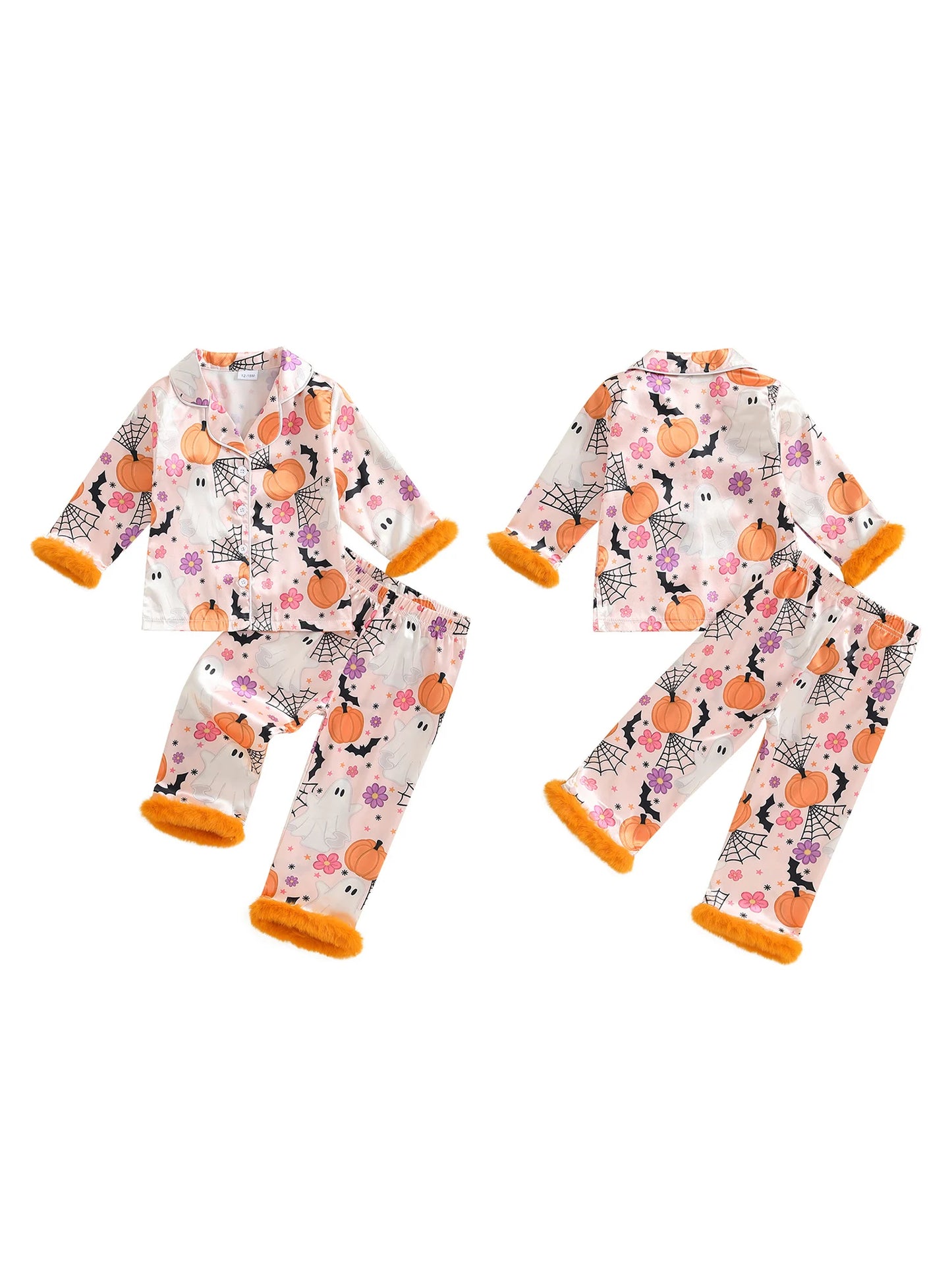 Children s Boys Halloween Pajamas Set Ghost Print T-shirts Tops Matching Pants 2 Piece Lounge Suit Sleepwear Costume