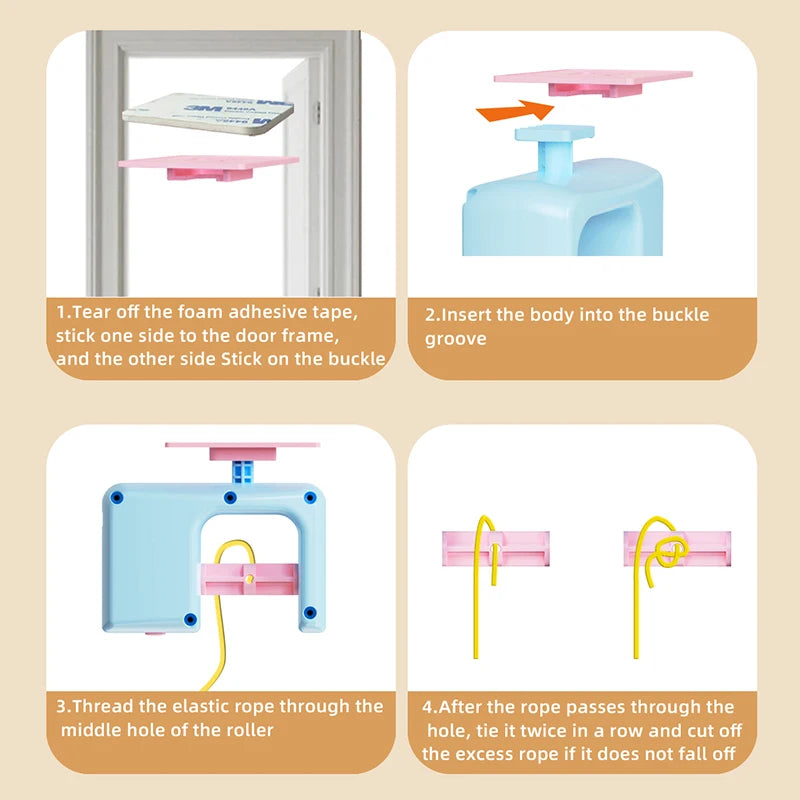 Cat Toy Swing Sticky Disc Elastic with Bell Hanging Door Teasing Cat Rope Long Rope Teasing Cat Toy Accessories Pet Kitten Toy