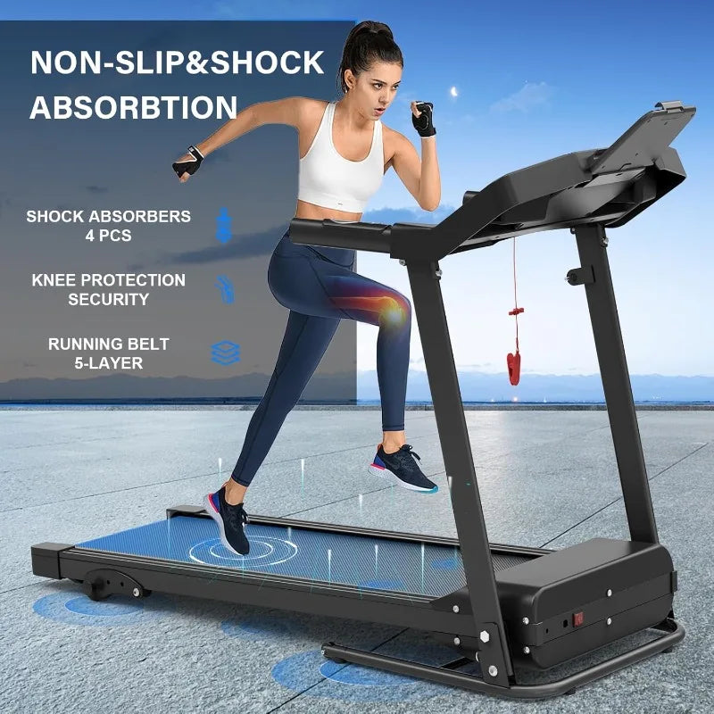 Folding Treadmills with Incline, Foldable Portable Treadmills for Home Small Compact Mini Treadmill 300 LBS Capacity